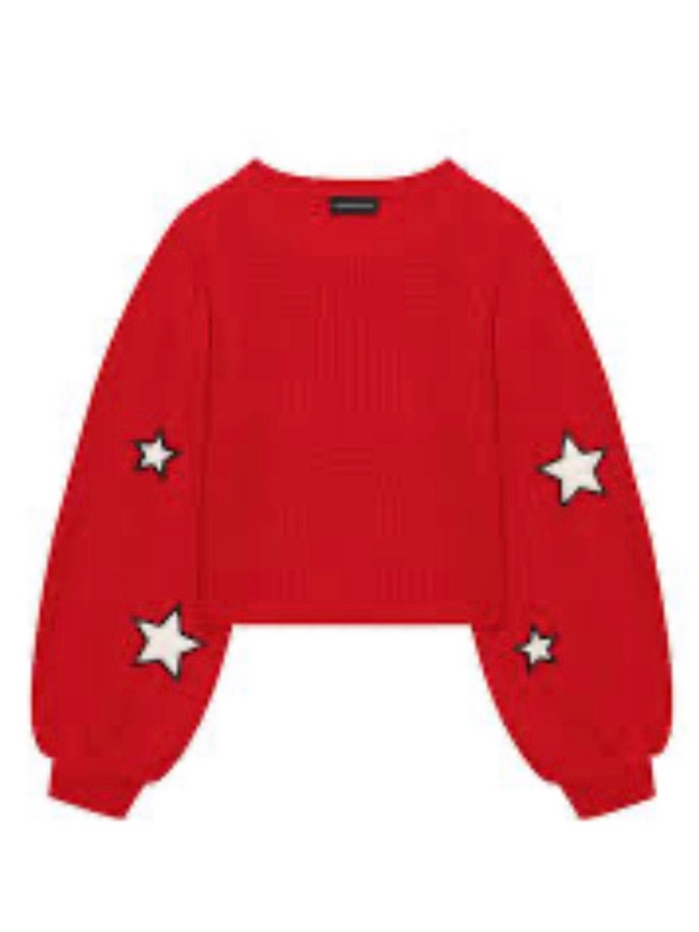 Monnalisa Girls Wool Star Appliqué Sweater, Red, 10Y